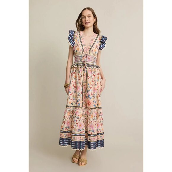 R-63. FARM Rio Superbloom Tapestry Cream Maxi Dress - Picture 1 of 1
